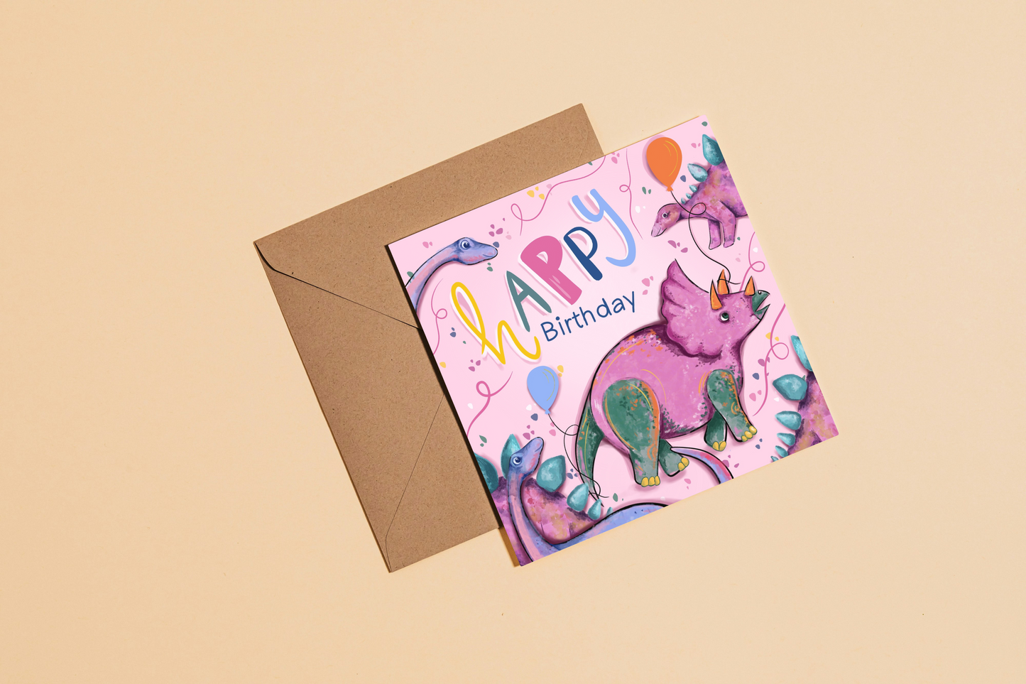 Dinosaur Birthday Greetings Card