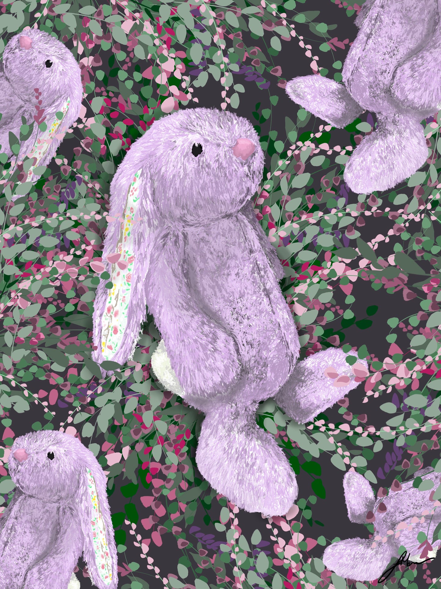 LILAC BUNNY FINE ART PRINT