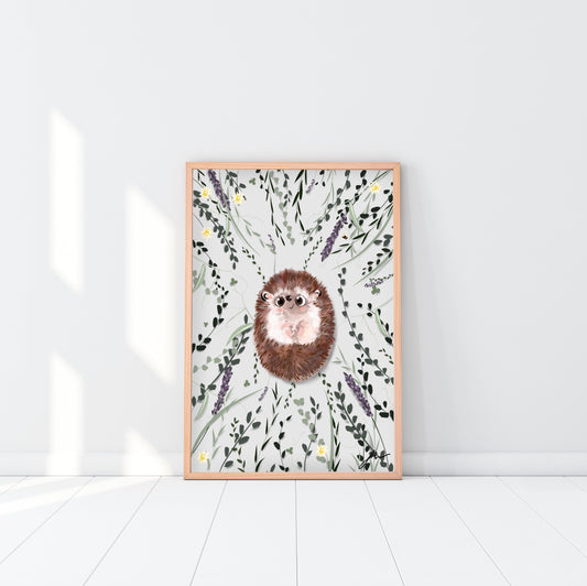 HAPPY HEDGEHOG FINE ART PRINT