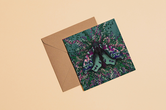 Floral Moth Greetings Card