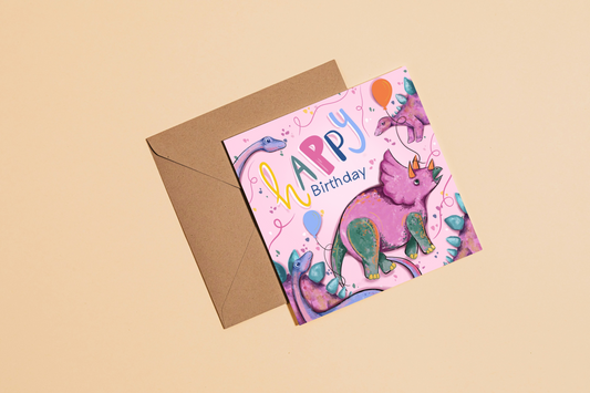 Dinosaur Birthday Greetings Card