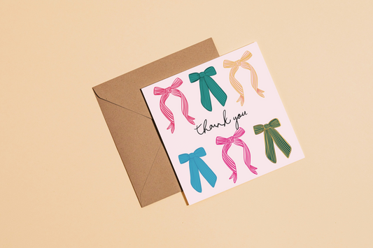 Bow Thank you Greetings Card