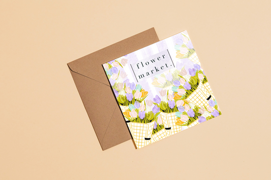 Flower Market Greetings Card