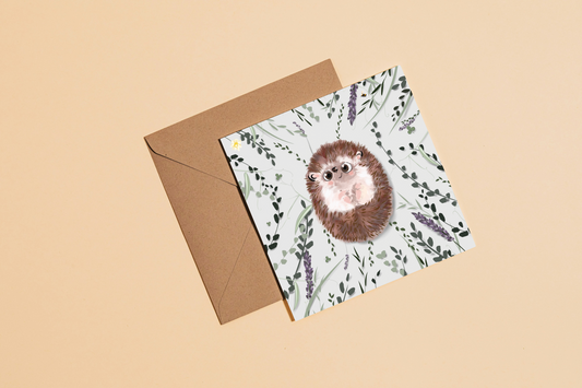 Happy Hedgehog Greetings Card