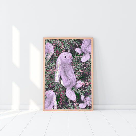 LILAC BUNNY FINE ART PRINT