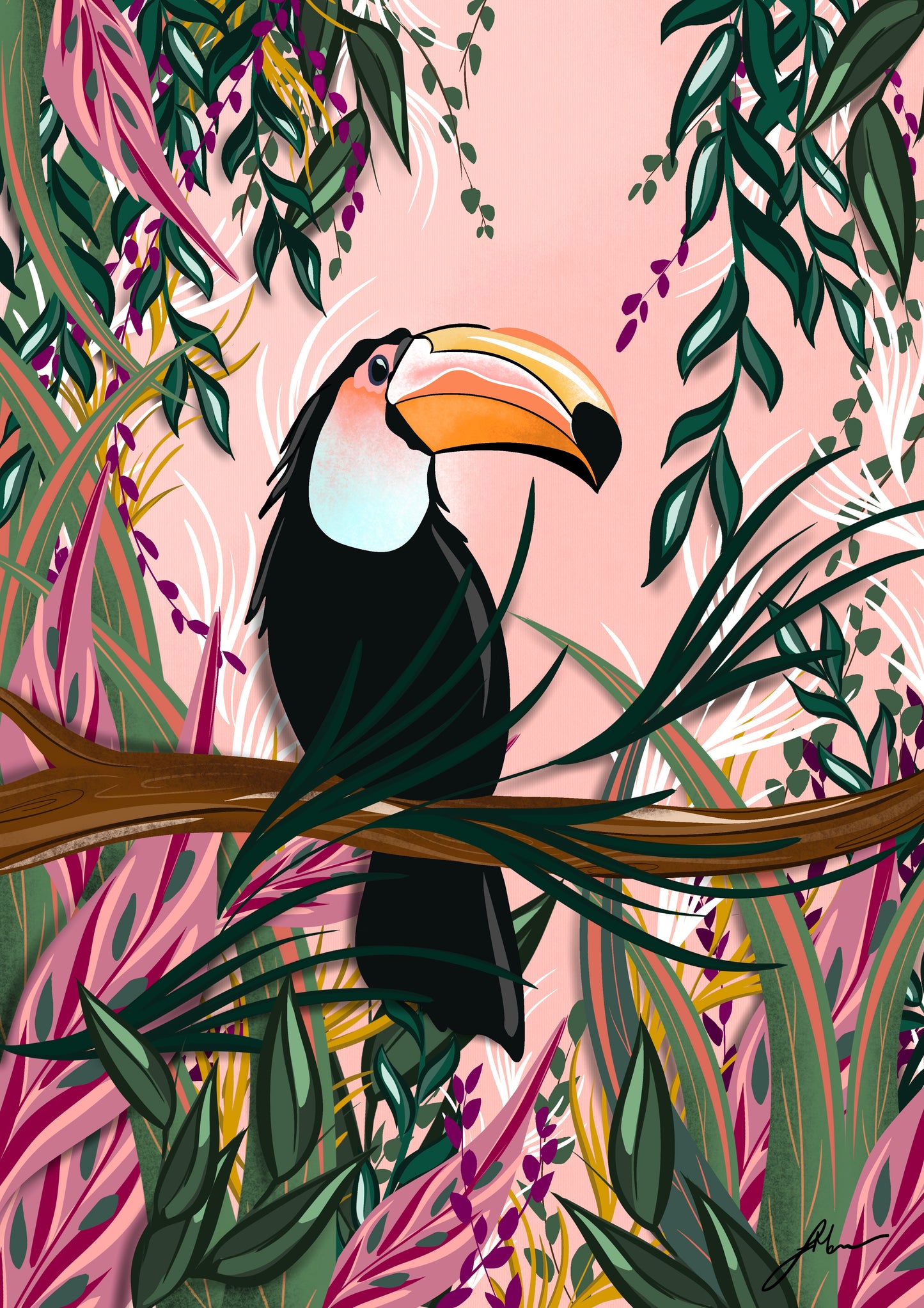 TROPICAL TOUCAN FINE ART PRINT