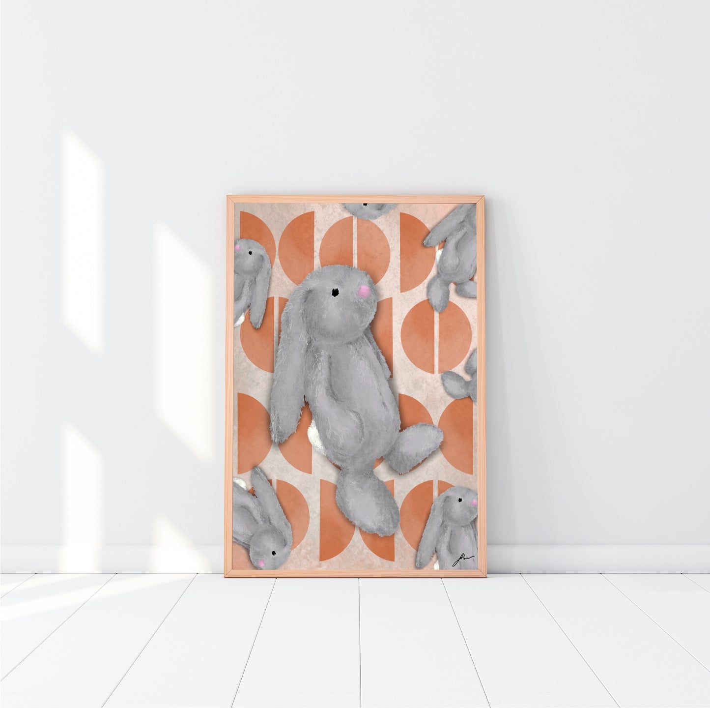 GREY BUNNY FINE ART PRINT